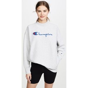 Champion / Big Script Oversize Crew Neck Sweatshirt